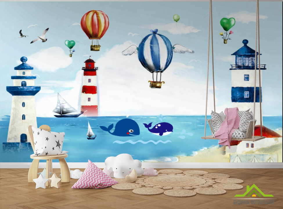 выбрать Фотообои Маяк и воздушные шары Каталог фотообоев на стену