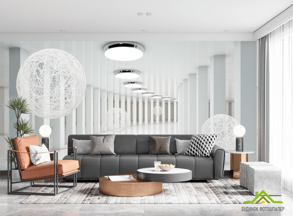 выбрать Фотообои Тонель из сфер Каталог фотообоев на стену