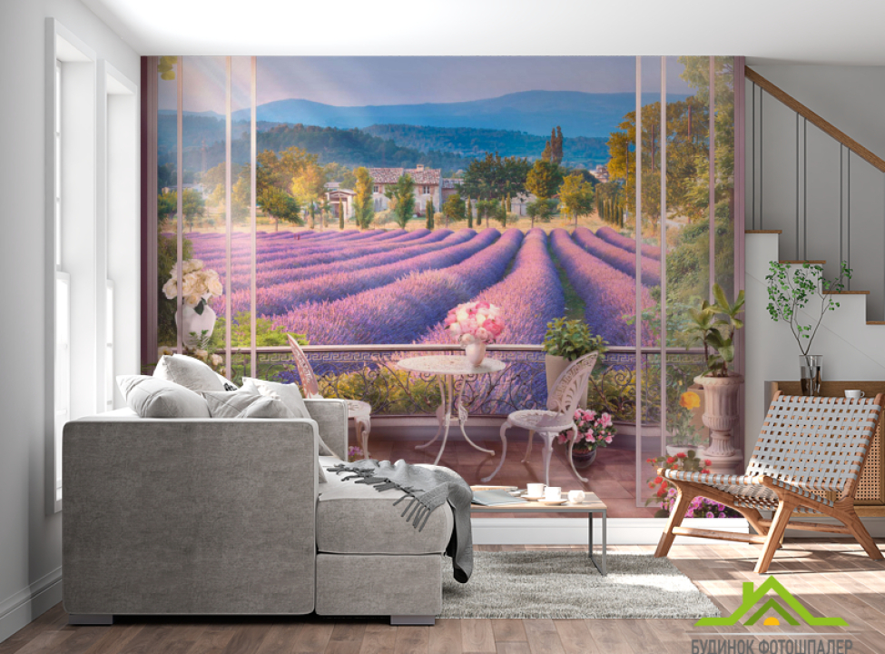 выбрать Фотообои Вид на лавандовое поле Каталог фотообоев на стену