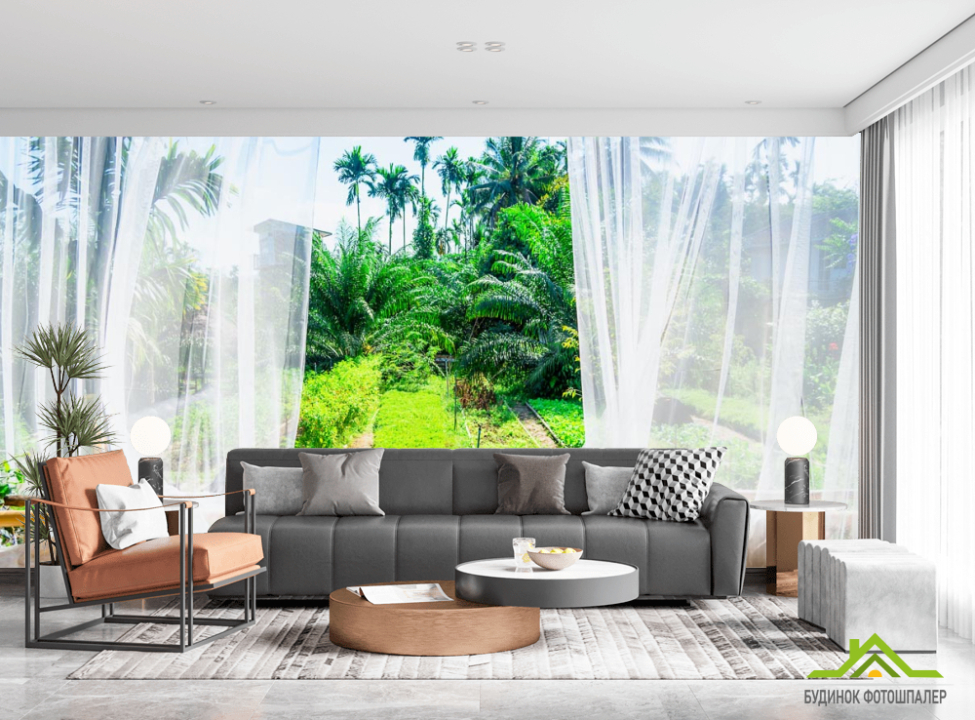 выбрать Фотошпалери вид на пальми з веранди Каталог фотошпалер на стіну