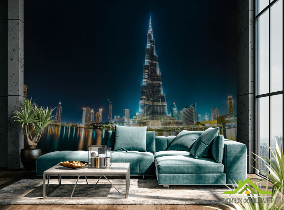 выбрать Фотообои Дубаи ночью Каталог фотообоев на стену