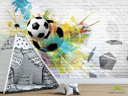 выбрать Фотообои Футбольный мяч Фотообои Фотообои в детскую: картинка  на стену