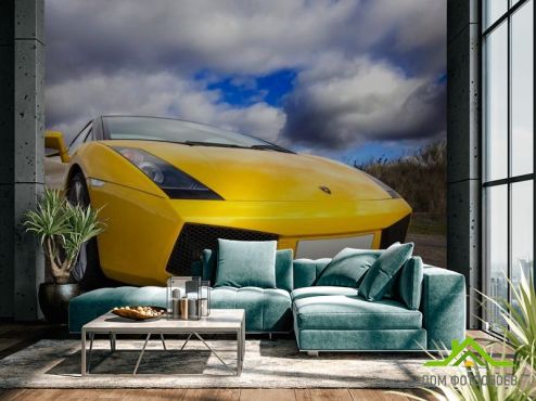 выбрать Фотообои Lamborghini Aventador F643 Фотообои Фотообои Транспорт: фото, желтый  на стену