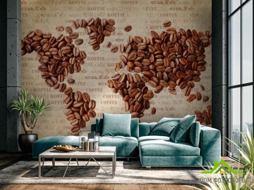 выбрать Фотообои Карта из кофе  на стену