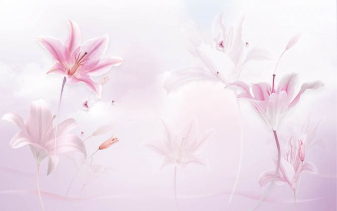 Фотообои Розовые лилии