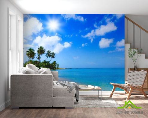 выбрать Фотообои Море и пальмы Фотообои, цвет: «горизонталная, горизонтальная» на стену