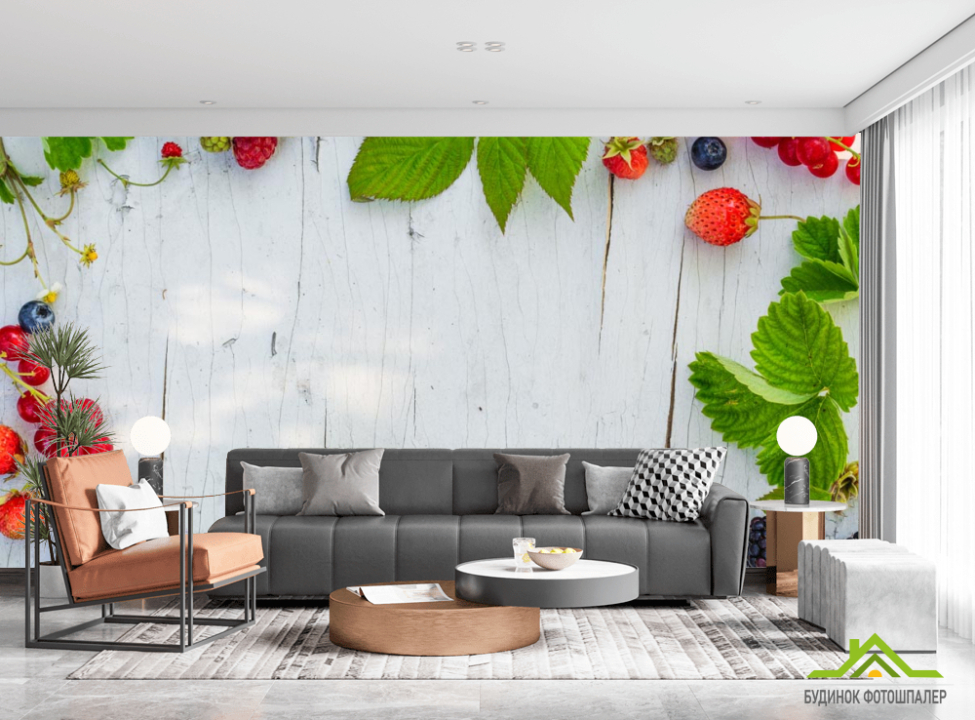 выбрать Фотообои ягоды на деревянном фоне Каталог фотообоев на стену