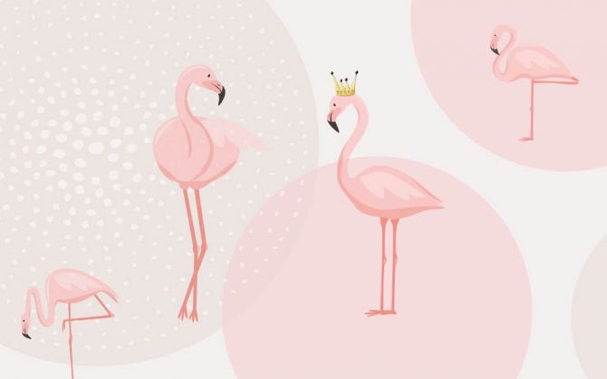 Фотообои Розовые фламинго