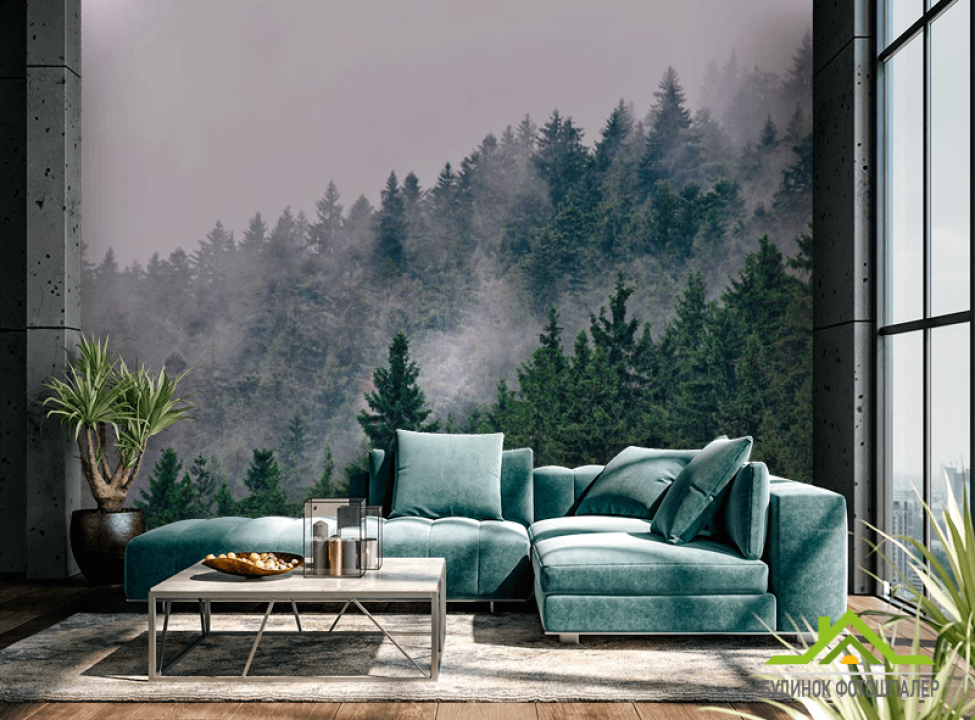 выбрать Фотообои Лес в тумане Каталог фотообоев на стену