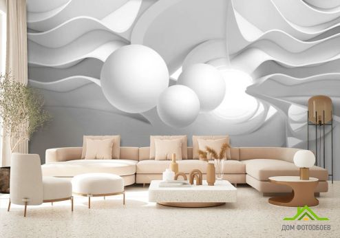 выбрать Фотообои 3д серые шары Фотообои 3D фотообои: горизонталная, горизонтальная ориентация на стену