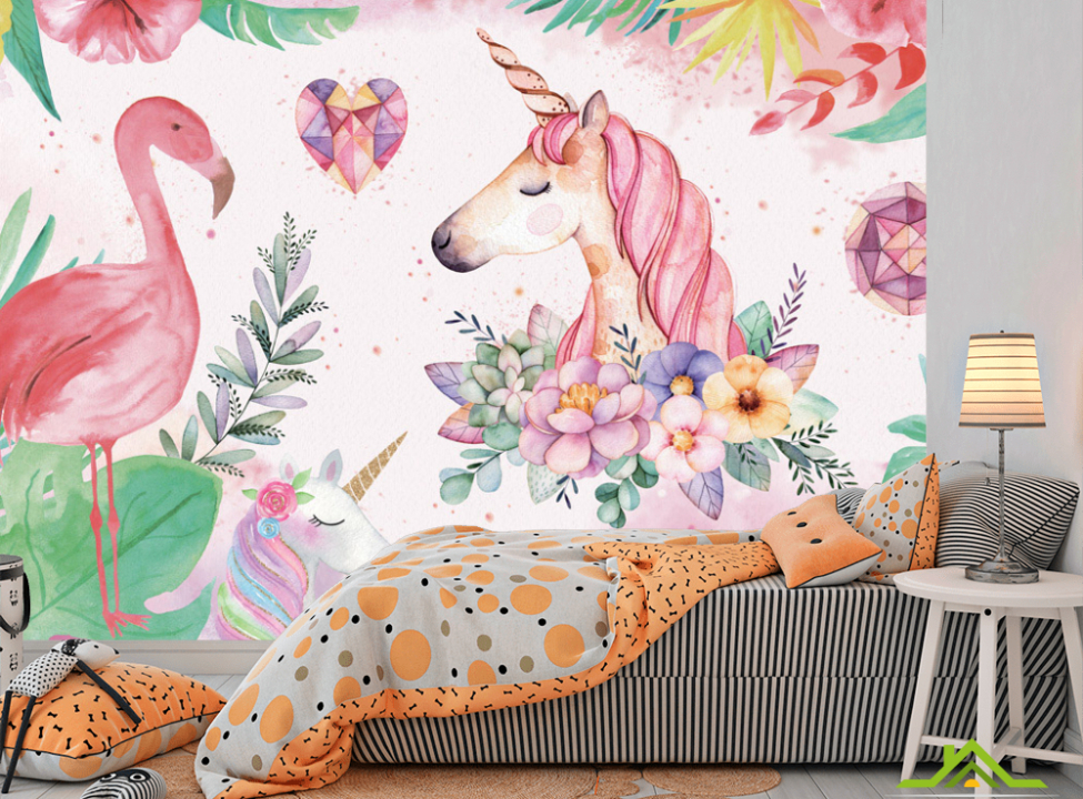 выбрать Фотошпалери Фламінго і єдиноріг Каталог фотошпалер на стіну
