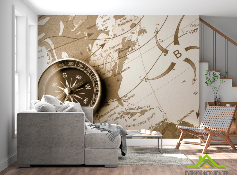 выбрать Фотошпалери Компас і карта Каталог фотошпалер на стіну