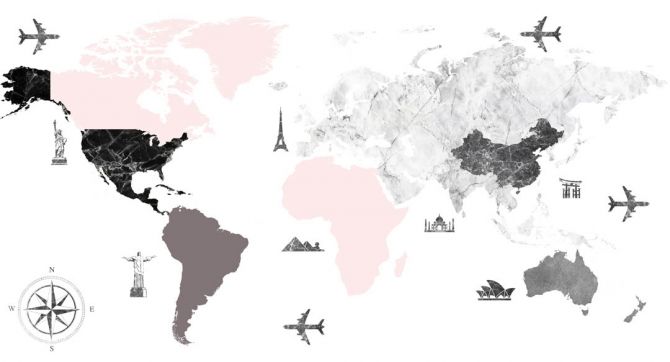 Фотообои Карта для путешественников