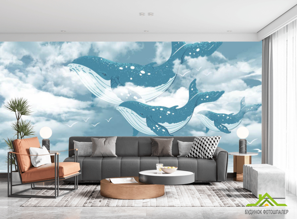 выбрать Фотошпалери синій кит Каталог фотошпалер на стіну