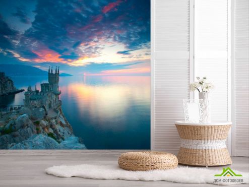 выбрать Фотошпалери Замок на тлі моря Фотошпалери Фотошпалери Море: квадратна орієнтація на стіну