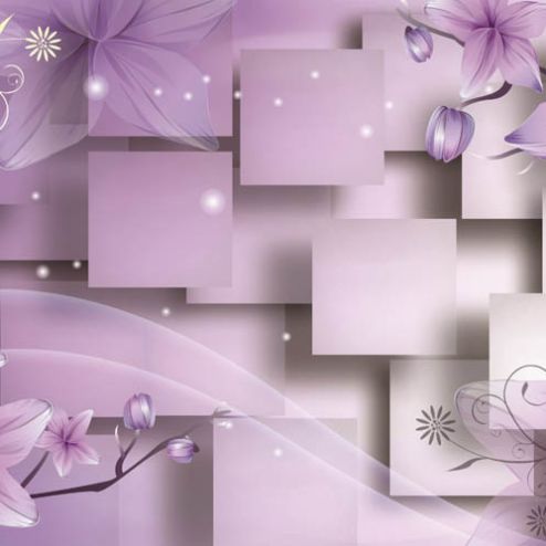 выбрать Фотообои 3д цветы Фиолетовые фотообои на стену