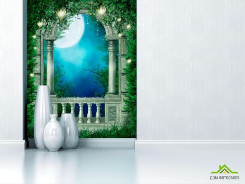 выбрать Фотообои Сказочнач арка Фотообои Фотообои Дизайнерские фрески: вертикальная, зелений, зеленый ориентация на стену