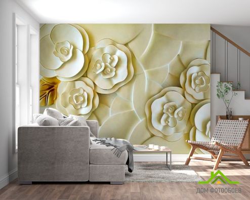выбрать Фотошпалери Керамічні квіти кольору слонової кістки Фотошпалери 3Д на стіну