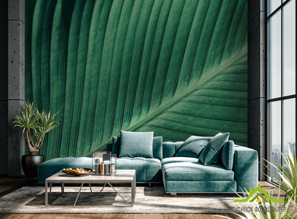 выбрать Фотошпалери зелений лист Каталог фотошпалер на стіну