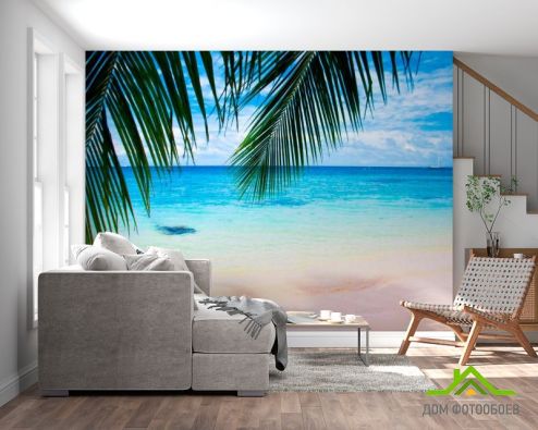выбрать Фотообои Листья пальм Фотообои Пляж на стену