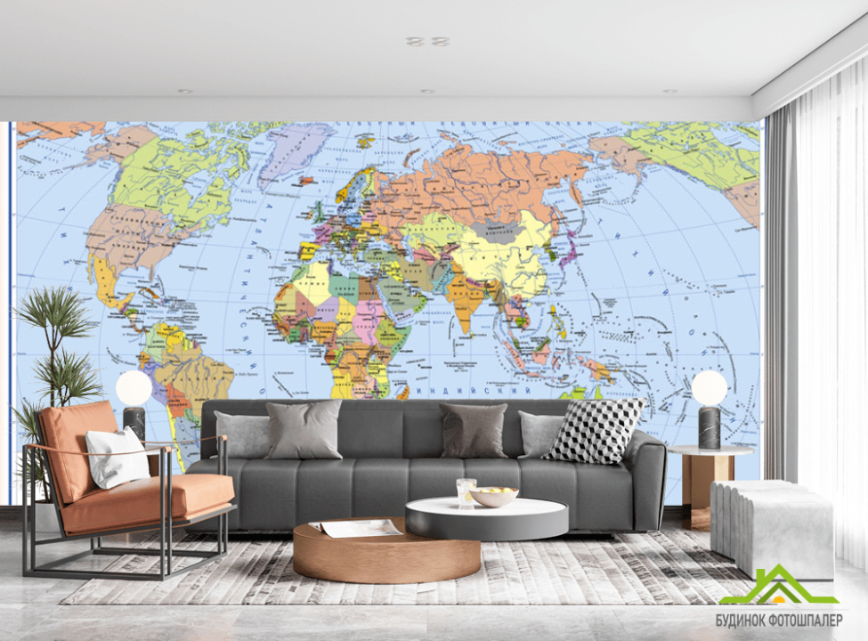 выбрать Фотошпалери Політична карта світу Каталог фотошпалер на стіну