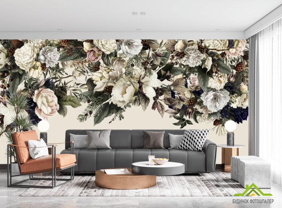 выбрать Фотошпалери Вінтажні квіти Каталог фотошпалер на стіну
