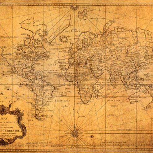 выбрать Фотообои старинная карта мира  на стену