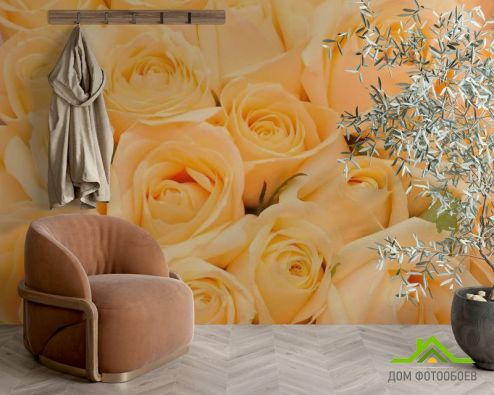выбрать Фотошпалери Букет з кремових троянд Фотошпалери Фотошпалери Квіти: бежевий на стіну