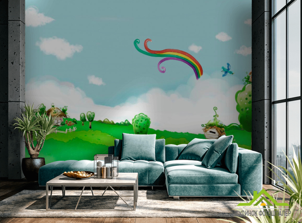 выбрать Фотообои Пруд и мостик Фотообои Иллюстрации на стену