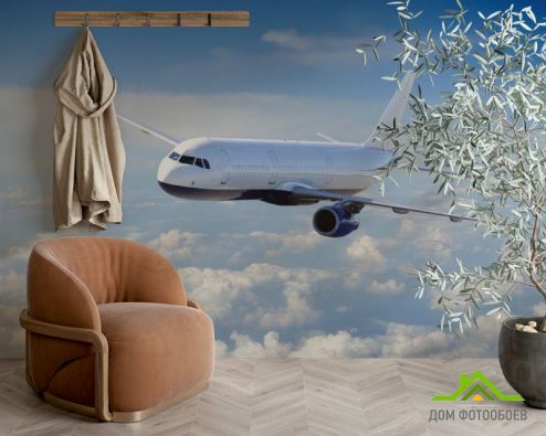 выбрать Фотообои самолёт в небе Фотообои Фотообои Природа: горизонталная, горизонтальная ориентация на стену
