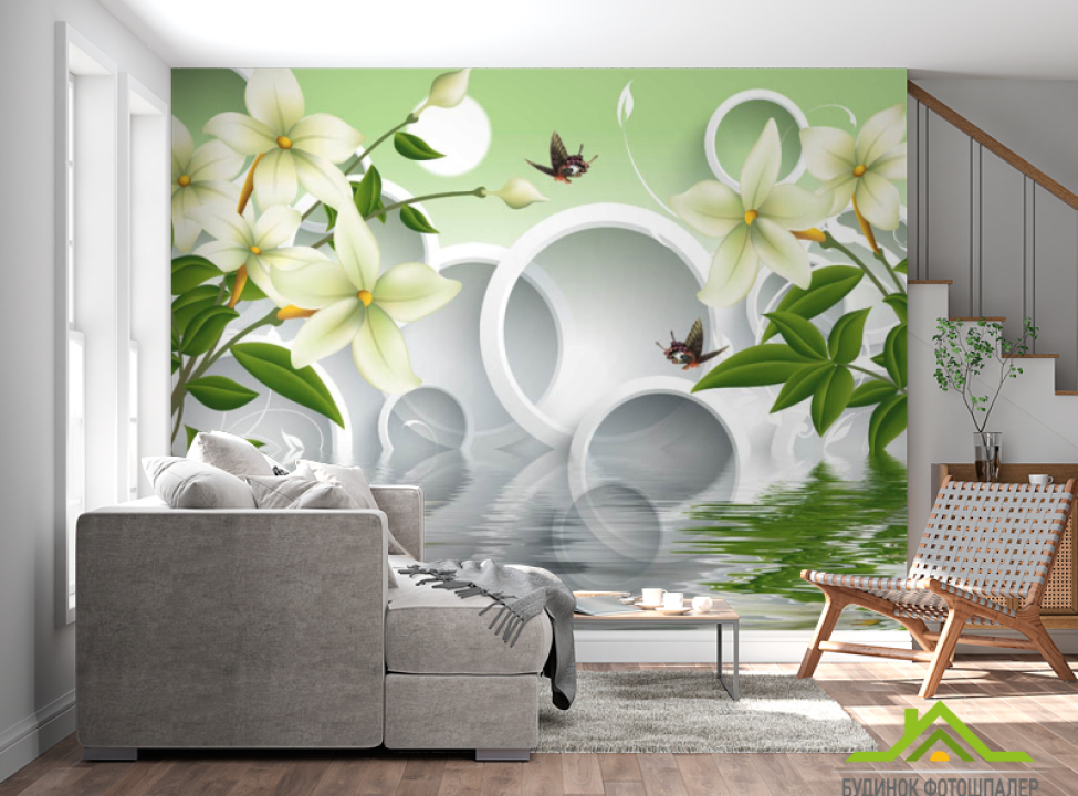 выбрать Фотошпалери квіти і кола 3д Каталог фотошпалер на стіну