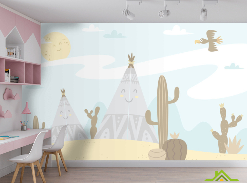 выбрать Фотообои Детские кактусы Каталог фотообоев на стену