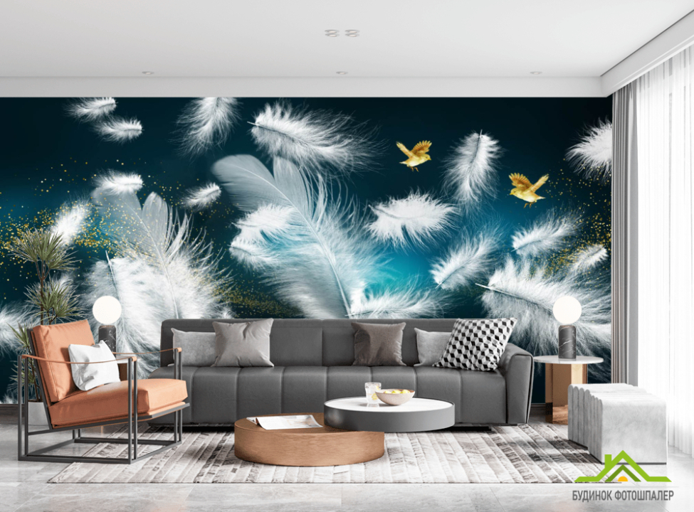 выбрать Фотошпалери біле пір'я і золото Каталог фотошпалер на стіну