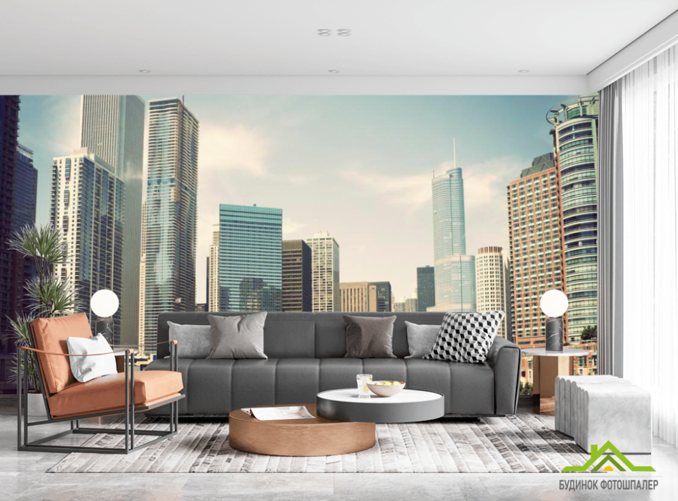 выбрать Фотообои Вода и высотки Фотообои Современный город на стену