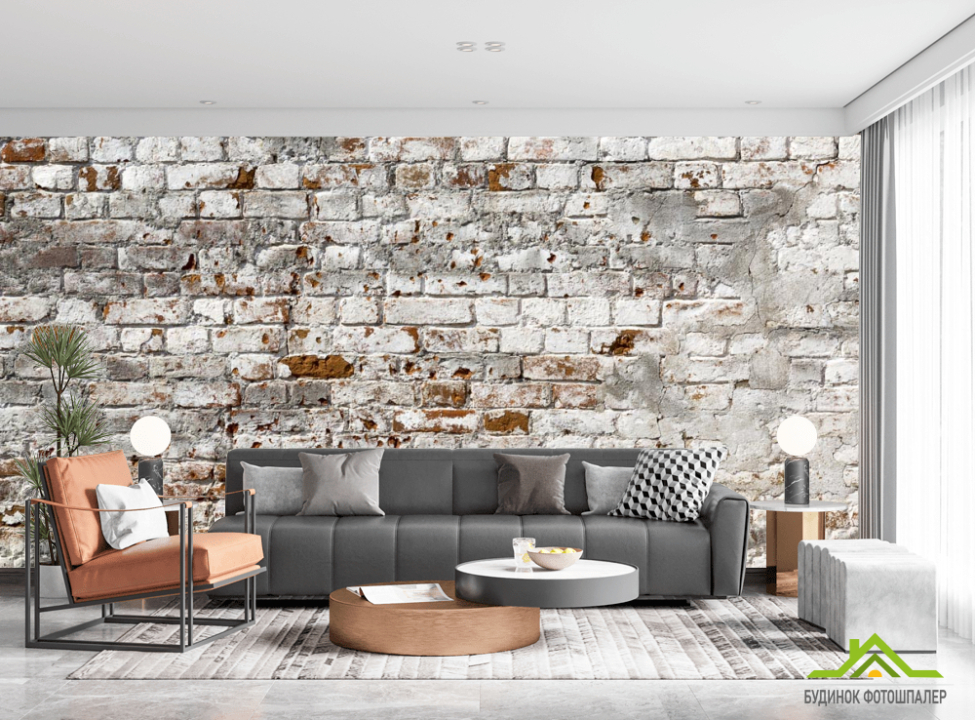 выбрать Фотошпалери Біла штукатурка на цеглі Каталог фотошпалер на стіну