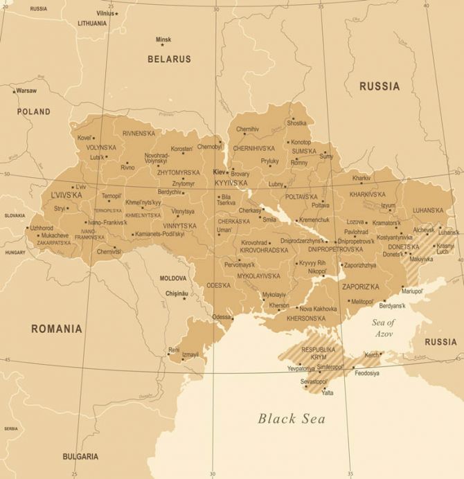Фотошпалери Адміністративна карта України