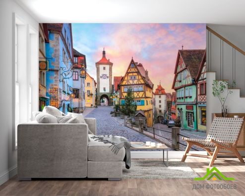 выбрать Фотошпалери Старе місто в Баварії Фотошпалери, колір: «різнобарвний» на стіну