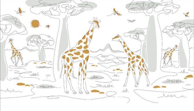 Фотообои Минималистичные жирафы