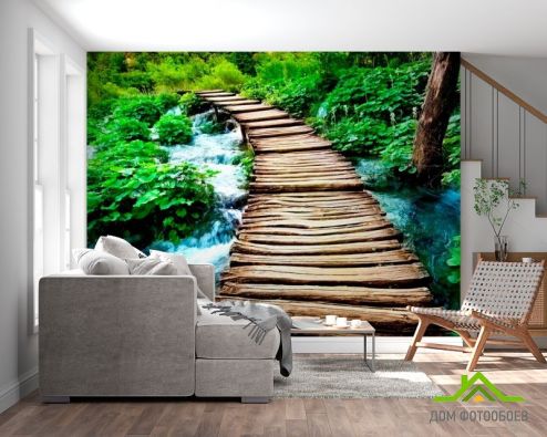 выбрать Фотообои Вода и мост Зеленые фотообои на стену