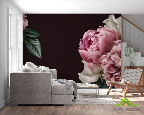 выбрать Фотообои Розовые пионы Фотообои Фотообои Цветы: горизонталная, горизонтальная ориентация на стену