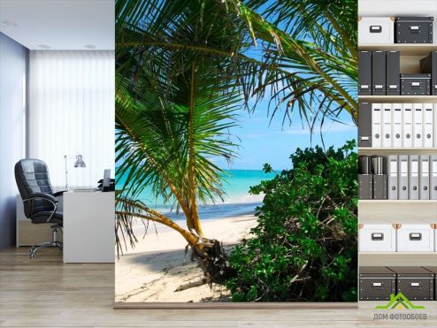 выбрать Фотообои Зелень на пляже Фотообои Фотообои Море: вертикальная ориентация на стену