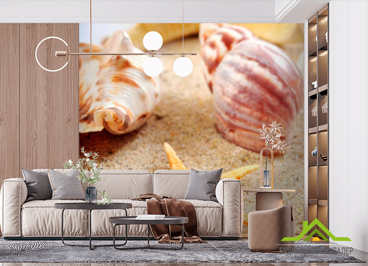Фотообои Песок и ракушки