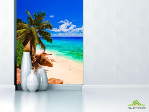 выбрать Фотообои Пальма на камнях Фотообои Пляж на стену