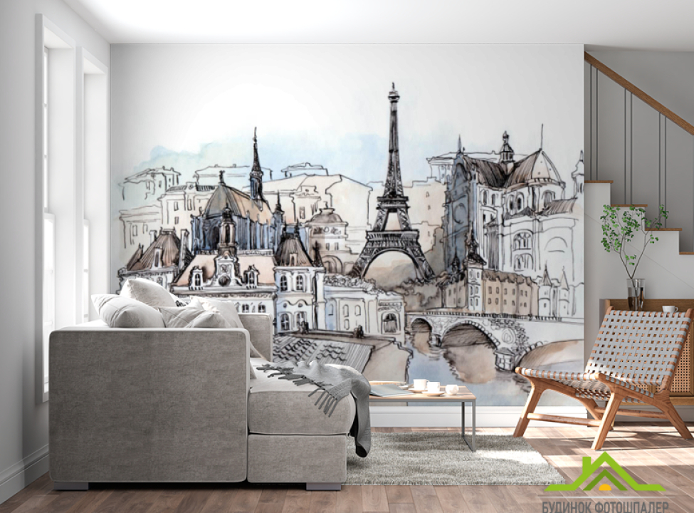 выбрать Фотообои Париж иллюстрации Каталог фотообоев на стену