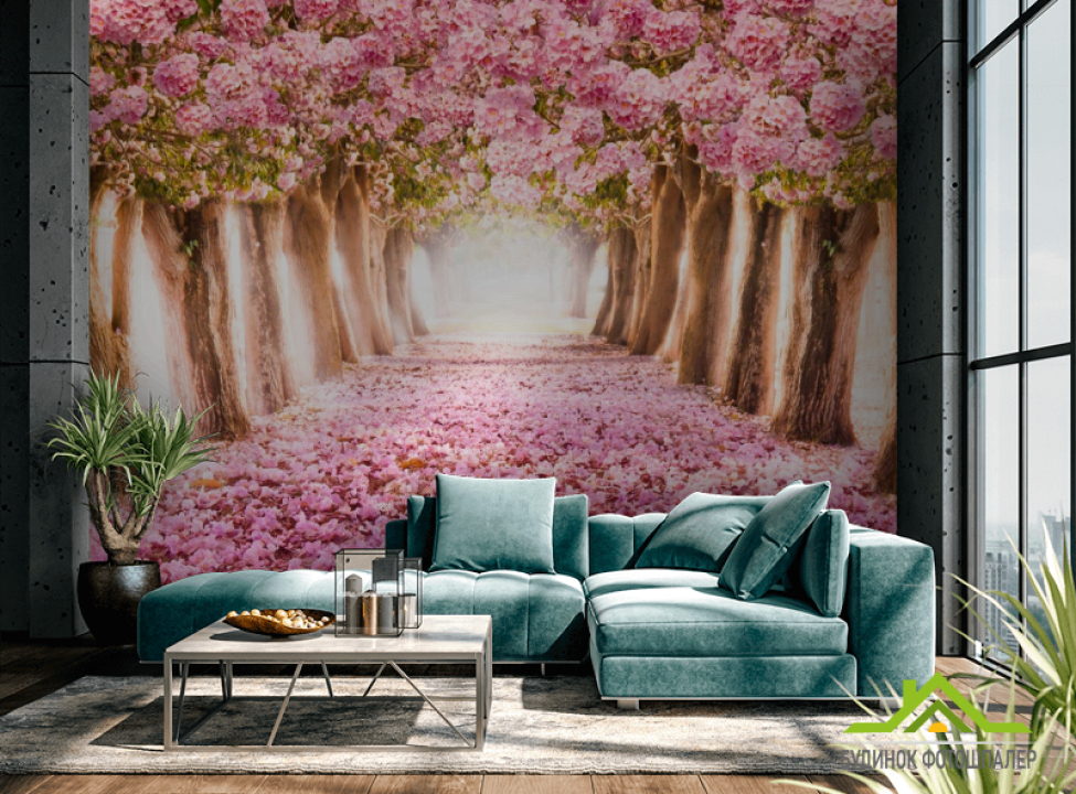 выбрать Фотообои сад сакур Каталог фотообоев на стену