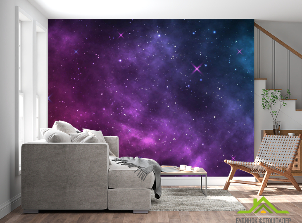 выбрать Фотошпалери фіолетове зоряне небо Каталог фотошпалер на стіну