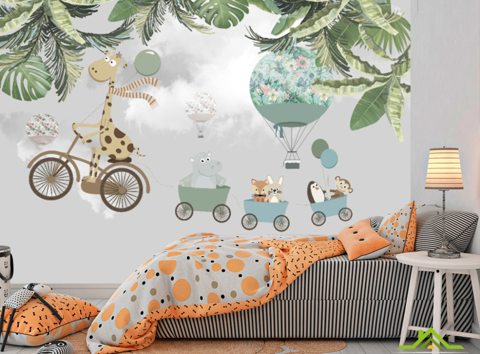 выбрать Фотообои животные на воздушных шариках Каталог фотообоев на стену