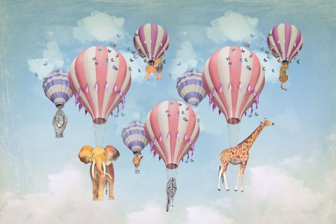 Фотообои Воздушные шары с животными
