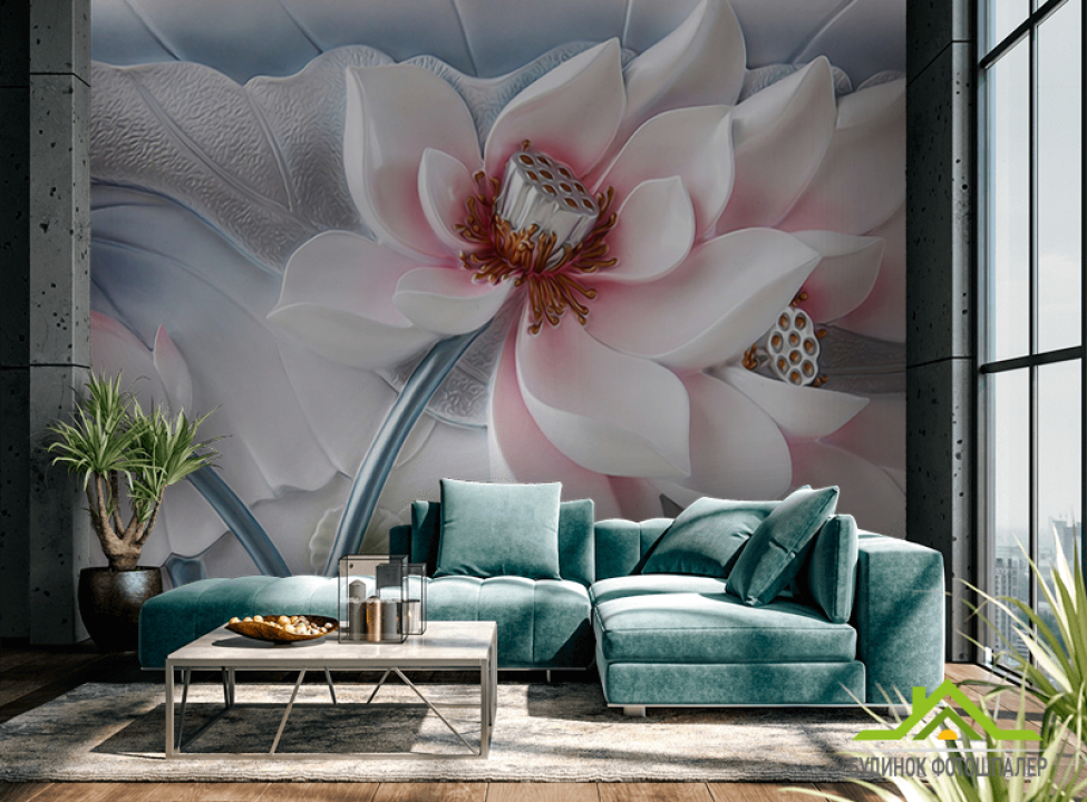 выбрать Фотообои Красивый керамический цветок Фотообои 3Д на стену