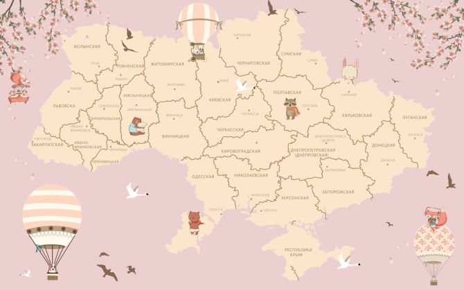 Фотошпалери дитяча карта України